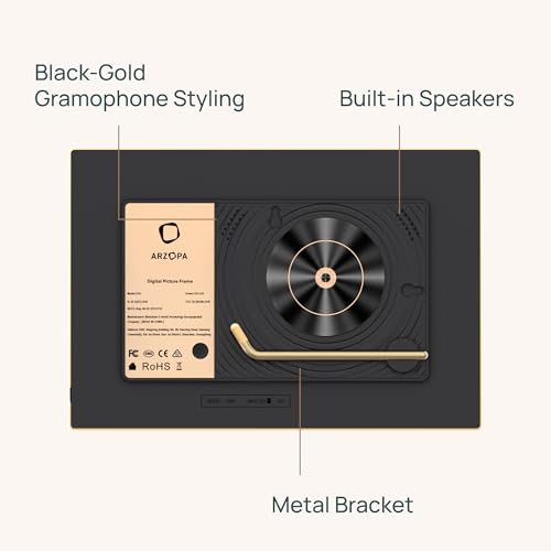undefined ARZOPA D10 Metal Digital Picture Frame 10.1" HD IPS Anti-Glare Touch Screen Load Photos & Videos Directly from Phone Ideal for Thoughtful Gifting Small and Exquisite - Champagne Gold の商品画像 6