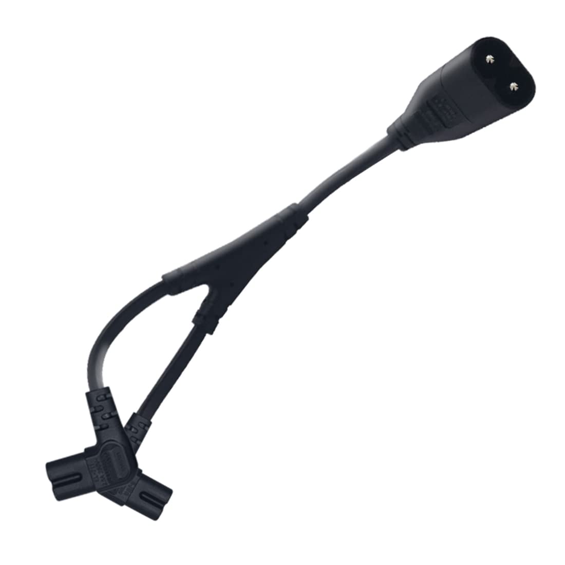 Strhowill Cable Divisor Polarizado De 2 Clavijas 18AWG NEMA 1-15P A Doble IEC320 C7, 2 Salidas Macho A Doble Figura 8 Hembra, Cable De Alimentación De CA De 1 En 2 Salidas (recto