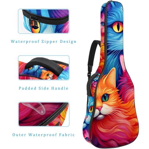 JRHEJTFZ Housse pour guitare acoustique de 1,9 cm d’épaisseur – Imperméable – Durable et élégant – Motif chat coloré, Multicolore 4., 42.9×16.9×4.7 in, Motif imprimé tendance - Les Beatles, Paul McCartney, John Lennon, RIngo Starr, George Harrison JRHEJTFZ Housse pour guitare acoustique de 1,9 cm d'épaisseur - Imperméable - Durable et élégant - Motif chat coloré, Multicolore 4., 42.9x16.9x4.7 in, Motif imprimé tendance – Image 5