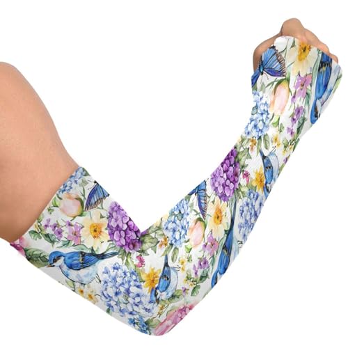 Manchons de jardinage anti-UV avec motif floral et protection bras pour le pouce