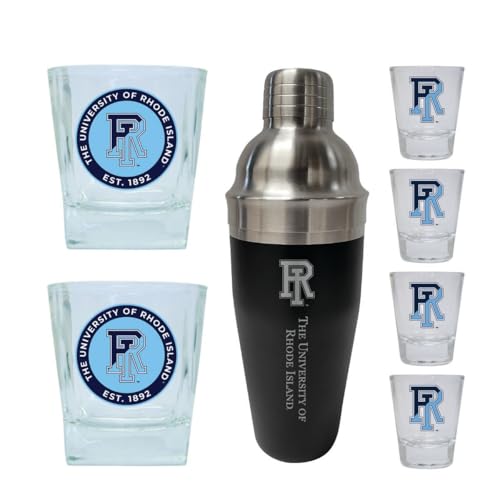 Set de vasos y coctelera 7 piezas Rhode Island University