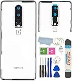 Battery Back Glass Cover Rear Panel +Camera Lens Replacement for Oneplus 8/Oneplus 8 5G 6.55 inch +Tool (Oneplus 8 Transparent Glass)