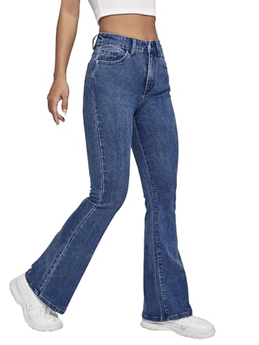 Image of TOPLOT Women's Jeans | Bootcut Fit Design | Trendy Fashion Stylish Look Structure |Regular Pant Baggy High Waist | Comfortable Wear | Easy Movement Fit | Casual & Everyday Wear (5155)