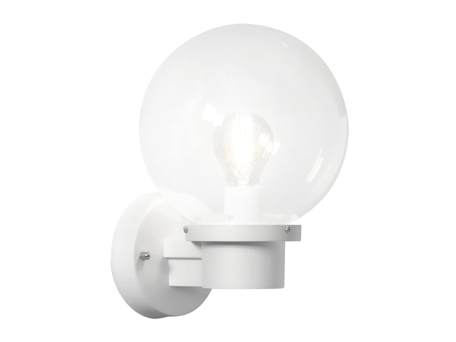 Konstsmide Applique murale d'extérieur LED moderne avec grande boule en verre, blanc