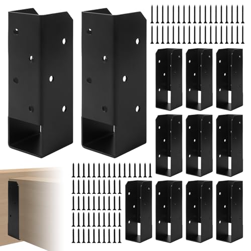 Rasugarlary 2x6 Joist Hanger Bracket, 12 Pcs, Black, Carbon Steel, Wall Mount