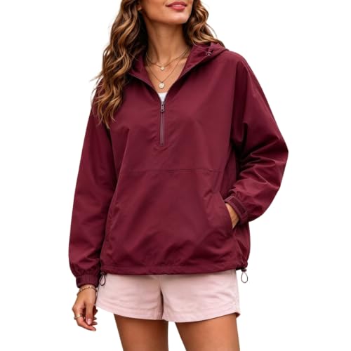 Women Windbreaker Jacket Water Resistant Quick Dry Hood Rain Jackets - image 1