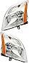 For Nissan Sentra Base,S,SL Model Headlights Lamps Set 2010 2011 2012 Halogen Chrome Trim Driver and Passenger Side