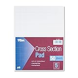 TOPS Cross Section Pad, 1 Pad, 5 Squares/Inch, Quadrille Rule, Letter Size, White, 50 Sheets/Pad, 1 Pad (35051)