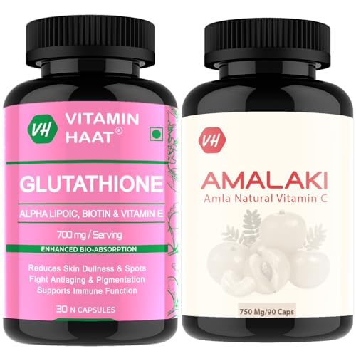Image of Vitamin C Capsules for Immunity & Antioxidant Support by VitaminHaat (Glutathione with Vitamin C (Amlaki))