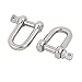 Aexit 2pcs M6 Transmission Thread 304 Stainless Steel D Shape Shackle U Lock Wire Rope Fastener