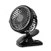 Price comparison product image Clip On Fan, Min Desk Fan Battery Powered 360°Rotation 3-Speed Rechargeable Portable Fan for Baby Stroller, Car, Buggy, Camping, Office, Home (Black)