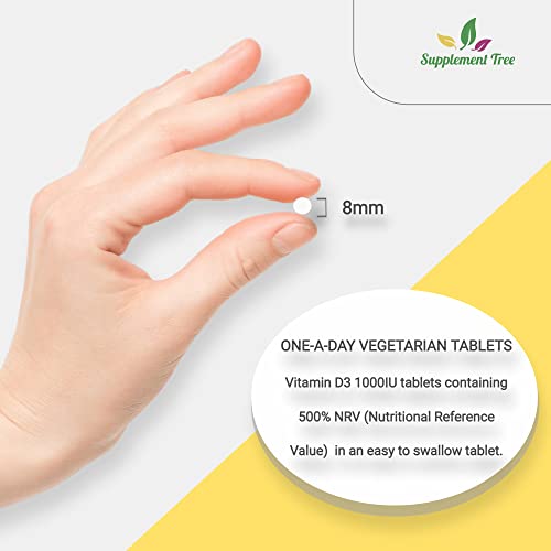 Vitamin D 1000IU 365 Vegetarian Tablets | Optimum Strength Cholecalciferol Vitamin D3 Supplement | UK Manufactured - Image 6