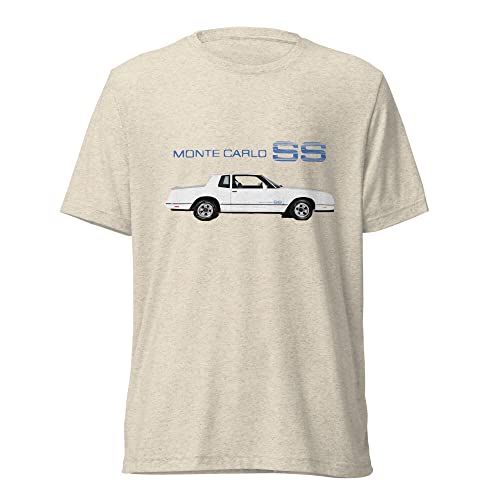 1984 White Chevy Monte Carlo SS Car Club Custom Short Sleeve tri-Blend t-Shirt