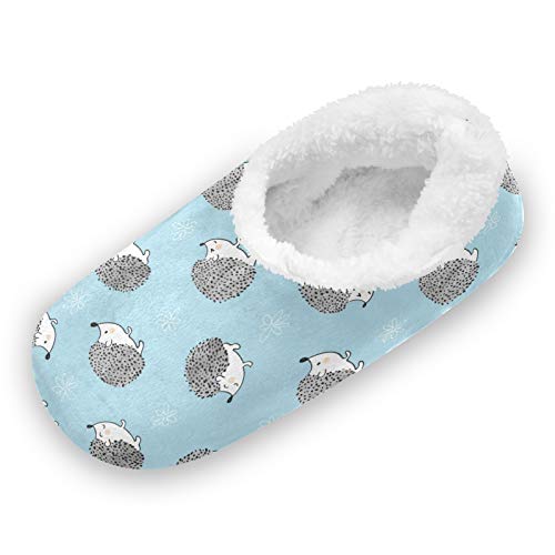 TropicalLife LUCKYEAH - Zapatillas de casa con patrón de flores de erizo para mujeres y hombres con pies peludos, cómodas y cálidas de espuma viscoelástica para interiores y exteriores, para
