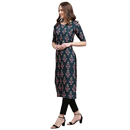 Image of Pinkmint Women's Crepe Digital Print Straight Kurta