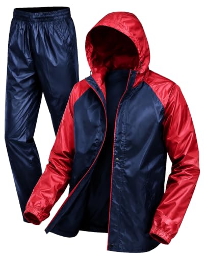 Image of Mens Raincoat Suit with Pant set Classivo Series | Waterproof Lightweight Breathable Rain Wear | Elastic Cuff & Waterproof Zipper Raincoat for men waterproof