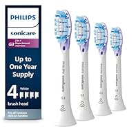 Philips Sonicare G3 Two-in-One - Genuine Replacement Electric Toothbrush Heads, White, 4 Pack One Year Supply, HX9054/65