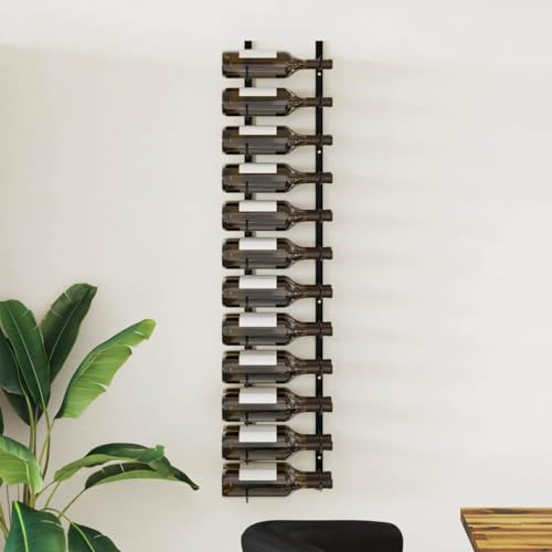 Soporte para botellas de vino de pared de hierro negro
