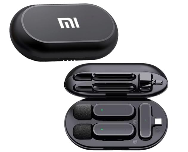 MI Lavalier Wireless Microphone: Crystal-Clear Audio, Anytime, Anywhere, LIVE recording, Good for making reels for social media websites, Type C - [1 qty]