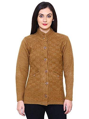 matelco Women's Woollen Hi-Neck Buttoned Cardigan with Pockets-picture-42