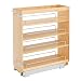 Rev-A-Shelf 448-BC-8C 8-Inch Base Cabinet Pullout Storage Organizer with Adjustable Wood Shelves and Chrome Rails