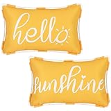 ASPMIZ Outdoor Pillow Covers 12 x 20 Inch, Waterproof Lumbar Throw Pillows for Patio Porch Furniture Couch, Hello Sunshine Decorative Cushion Cover Set of 2, Summer Pillow Cases for Sofa Chair Garden