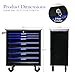 RYH 4/5/6/7 Drawers Rolling Tool Chest -Heavy Duty Mobile Metal Tool Box with Locking Wheels, with Stainless Steel Worktop, Garage Tool Storage Cabinet (Black-Blue, 7-Drawers 30.7