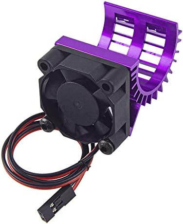 ShareGoo Aluminum 380 390 Motor Heatsink with Cooling Fan Electric Engine Heat Sink Compatible with HSP HPI Wltoys Himoto Redcat 1/16 1/18 RC Car (Purple)