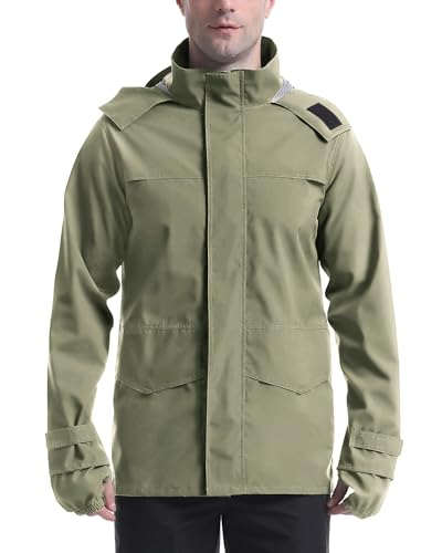 Image of iCreek Rain Jacket Men's Lightweight with Hood Packable Waterproof Raincoat Breathable Antistorm Jacket Windbreaker