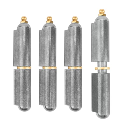 4 Pcs 4 Inch BBQ Smoker Bullet Weld on Hinges, Heavy Duty Weldable Carbon Steel Barrel Hinges for BBQ Smokers, Gates, Automotive Tailgates, Swing Door Trailer Ramp