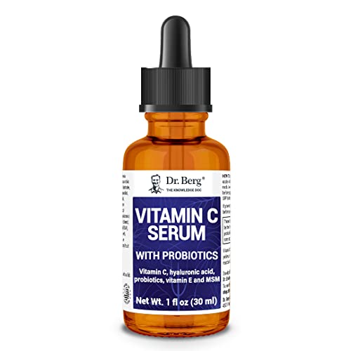 Dr. Berg Vitamin C Serum with Probiotics - Anti-Aging Vitamin C Face Serum - Organic Vitamin C Brightening Serum for Dark Spots, Wrinkles & Fine Lines - Hydrating Face Serum For Glowing Skin - 1 fl oz