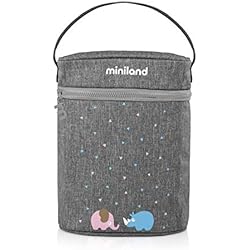 Calentador De Biberones Portatil Usb Miniland Funda Isotérmica Doble para Biberón y Termo, Bolsa para Biberones y Termos, Portabiberones Térmico, Colección Azul y Rosa.