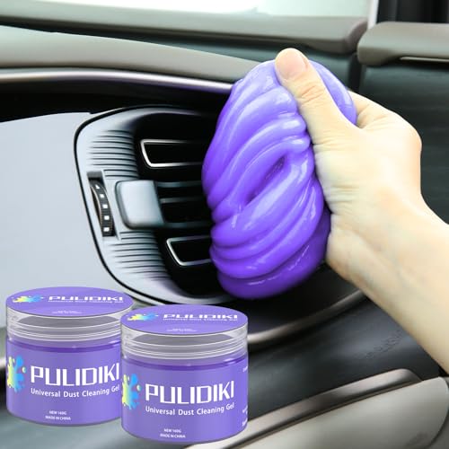 PULIDIKI Car Cleaning Gel Cleaning Putty Car Detailing Kit Car Interior Cleaner Car Slime Cleaner Dust Cleaning Supplies Car Accessories Car Gifts for Men Women Purple (2Pack)