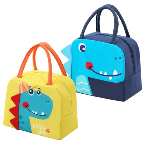 MLPKOI 2 Pcs Bolsa Termica Porta Alimentos, Portátil Lunch Bag Reutilizable, Bolsa Almuerzo Infantil, Bbolsa Nevera Pequeña, Bbolsa Comida, Ideal para Viaje Picnic Guarderia, Para Niños Niñas Niños