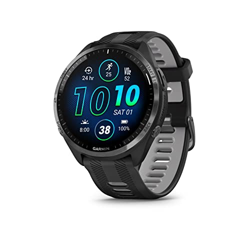 Garmin Forerunner 965 GPS Triathlon Smartwatch,Amoled Touchscreen, Battery Upto 23 Days, HRV Status, Advanced Sleep Score, Track Running, Cross Training, Vo2 Max, ClimbPro, Load Ratio with Black Band view 1
