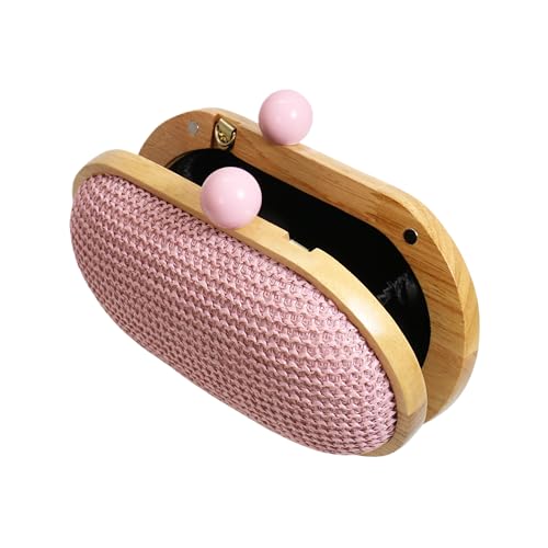 Image of UMREN Straw Clutch Handbags Women Beach Crossbody Hand-woven Summer Purse Wallet Top handle Evening Bag for Wedding Party