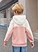 Haloumoning Boys Color Block Hoodies Kids Fashion Long Sleeve Hooded Sweatshirts Pullover 5-14 Years Pink