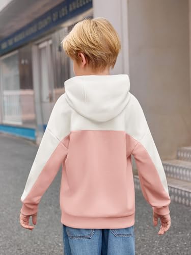 Haloumoning Boys Color Block Hoodies Kids Fashion Long Sleeve Hooded Sweatshirts Pullover 5-14 Years4