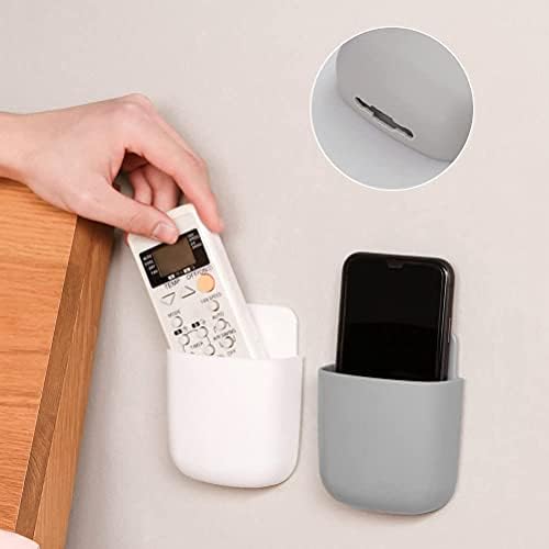 Yafe 2Pcs Remote Control Holders Wall Mounted, Adhesive Storages Mobile Phone TV Remote Holders Container Adhesive Storage Box for Living Room Armchair Bedroom