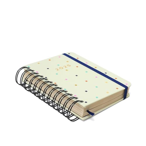 Agenda Planner Wire-O 2025 Bossa Nova Diária 11,5X16 Pontos Off White, Cicero