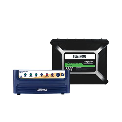 Luminous Power Sine 1100+AMP Box AB18060 Combo - 900VA/12V Pure Sine Wave Inverter & Gel Battery Combo | 3hr Backup | Maintenance-Free | Eco-Friendly | 60 Months Battery Warranty-image-40