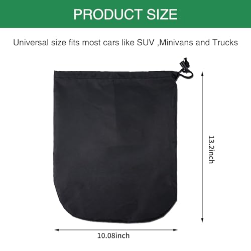 Image of 2 PCS Car Snow Cover, Oxford Rearview Cover, 12.99 inch x 10.62 inch Side View Mirror Cover, Elastic Cord Waterproof Cover, Automotive Protective Guard, Universal for Most Cars, Trucks (Black)