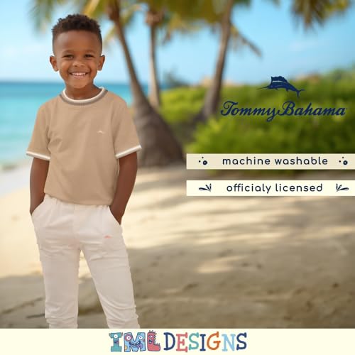 Image of Tommy Bahama Boys Casual Crewneck Short Sleeve T-Shirt & Elastic Waist Pants Set, 2-Piece Back to School Outfit for Kids