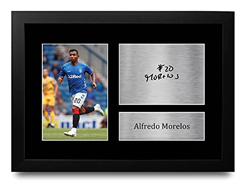 Cadeaux imprimés photo autographe Alfredo Morelos Rangers pour fan