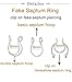 Longita Faux Septum Nose Rings - 9pcs Set (3 Styles, 3 Colors) - Non Piercing, Clip On - Stainless Steel - 5/16