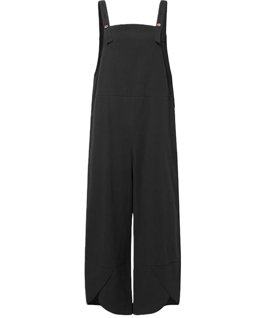 Mono Mujer Verano Peto para Mujer Grande Overol Holgado Ajustable Casual Suelto Mameluco Sin Mangas de Tirantes Pantalones con Peto Pieza Holgado Suave y Confortable Jumpsuit