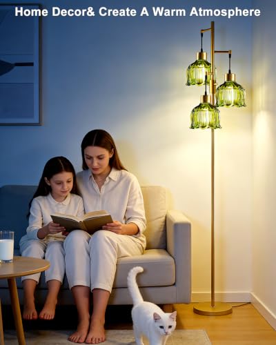 Image of Lightdot Globe Floor Lamp with LED Bulbs Included, Dimmable Floor Lamps,Unique Modern Standing Tall Lamp for Bedroom Living Room /Sofa Beside /Corner Decor-Gold