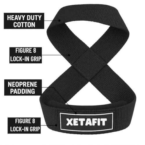 Image of Figure 8 Lifting Straps for gym | Powerlifting | Wrist Supporterand figure 8 lifting straps for Deadlifts | Padded Support - PAIR
