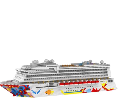 Auspcers Technik Kreuzfahrtschiff Modellbausatz, 4950 Stücke Boot Modell Kits Montage Spielzeug, MOC Micro Mini Bricks Cruise Liner Modellbausatz, Nicht Kompatibel mit großen Marken