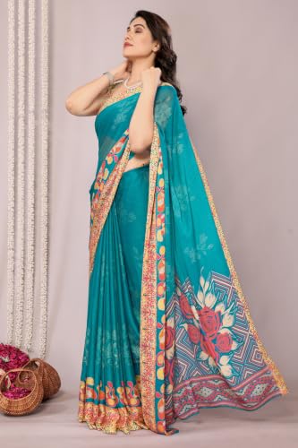 Image of MIRCHI FASHION Saree for Woman Chiffon Tie Dye Printed | Lightweight Daily Wear Women's Sari with Unstitched Blouse Piece (Available in 10 Colors)